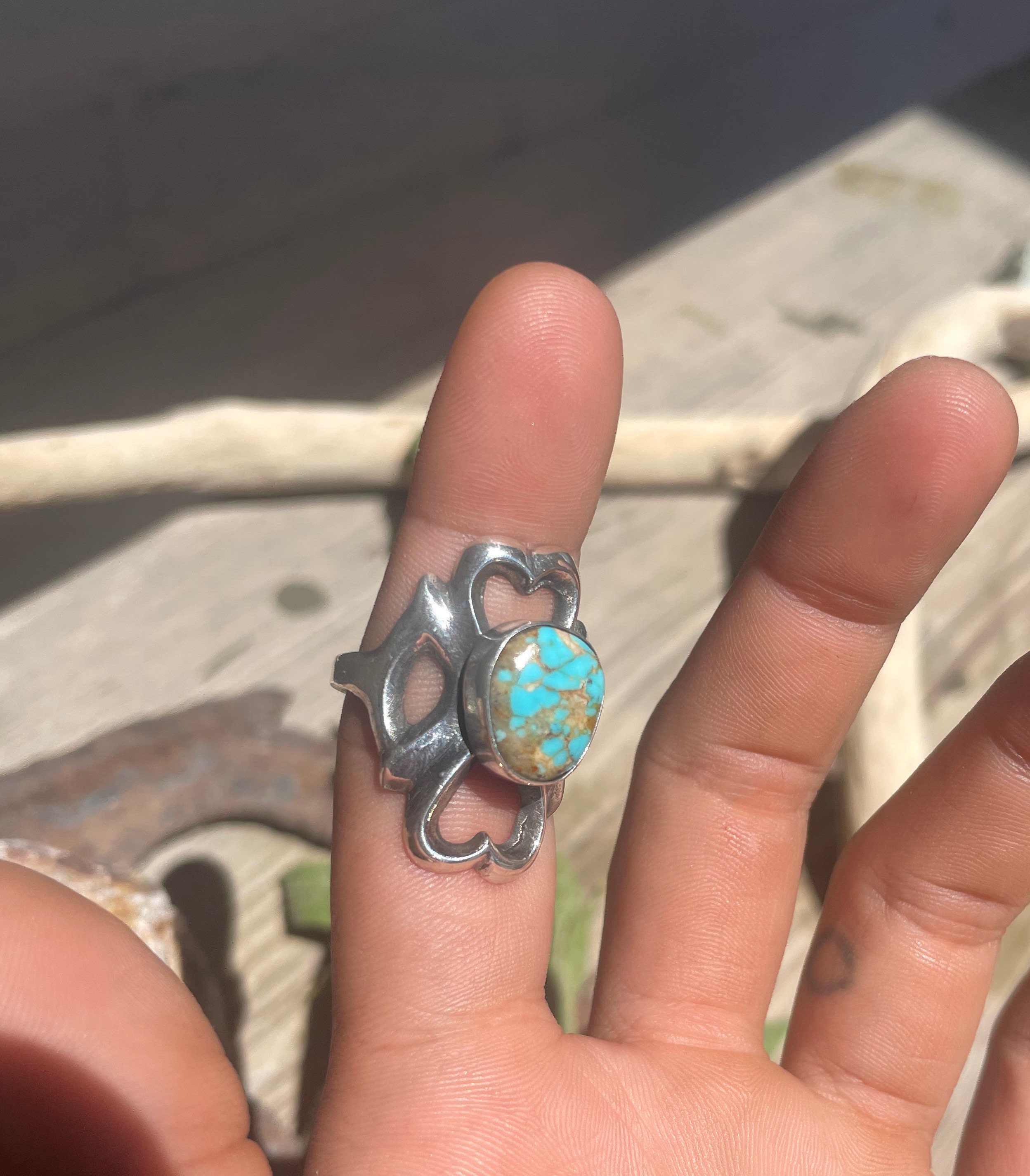 Native American Statement Vintage Ben Nighthorse Campbell Turquoise Sterling Silver Ring Native American Statement Vintage Ben Nighthorse Campbell Turquoise Sterling Silver Ring