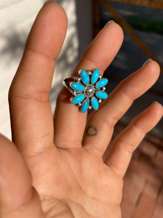 G James Zuni Turquoise Ring Size 8 1/2