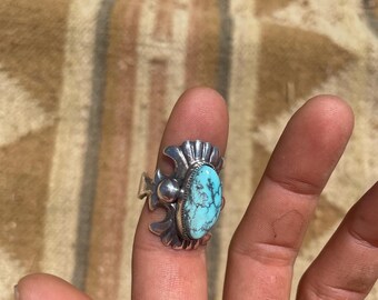 Carol and Wilson Begay Navajo Sandcast Ring Size 8 1/4 - Etsy