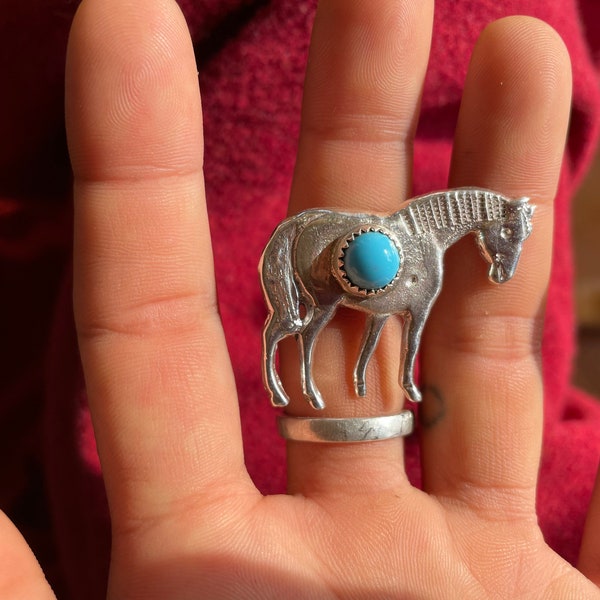 Rosie Tsosie Navajo Made Horse Pin