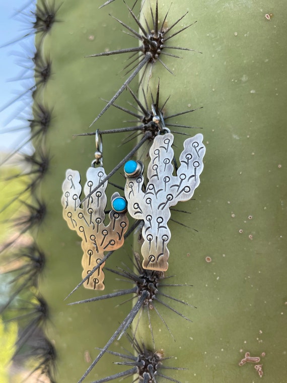 Murphy Platero Navajo Saguaro Cactus Earrings