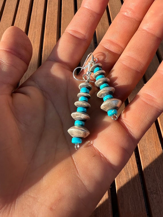 Sandra Parkett Navajo Turquoise Bead Earrings