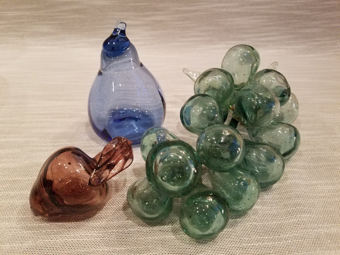 Vintage Ryukyu Handblown Glass Fruit From Okinawa Mid1960s 3 Etsy