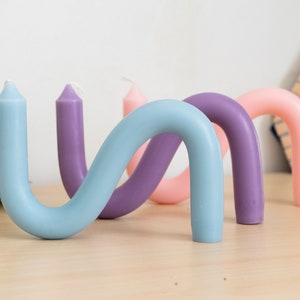 Squiggle Twisted Candles, Decorative Funky Bendy Candles, Unique Gifts: Snake Shape