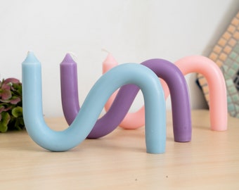 Squiggle Twisted Candles, Decorative Funky Bendy Candles, Unique Gifts: Snake Shape