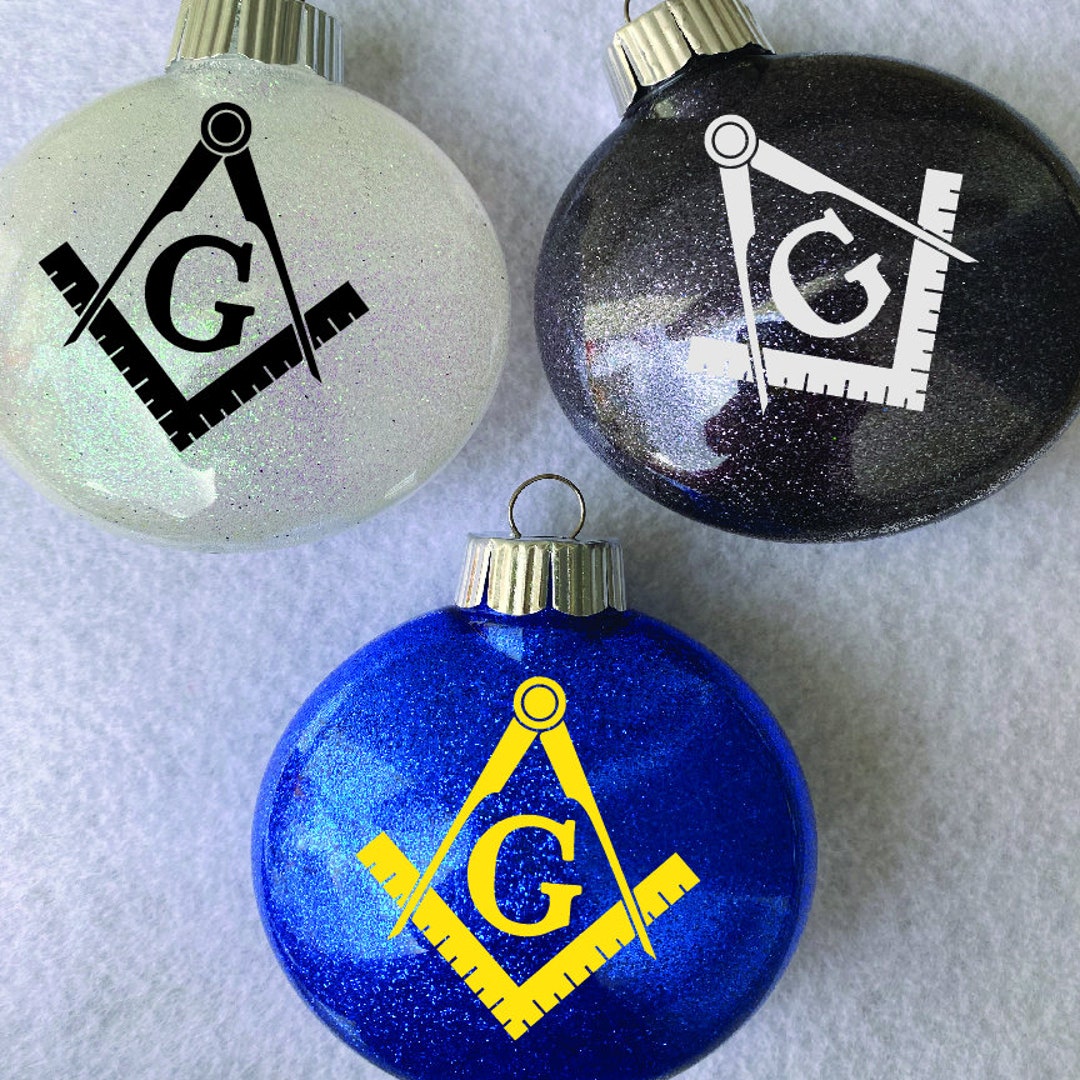 Masonic Christmas Ornaments Square and Compass Glitter Etsy