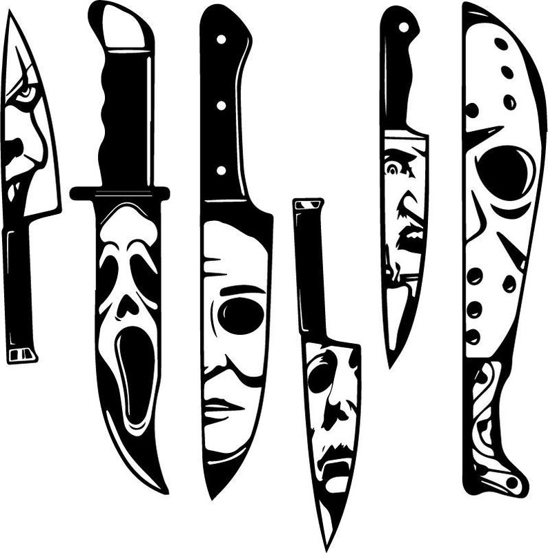 Horror Movie Villains in Knives Decal Car Jason Michael Etsy