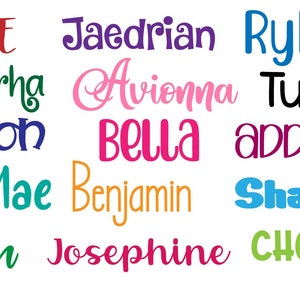 Custom Name/Word Vinyl Decal, 40+ colors! 75+ Fonts! Name decal, Custom word, Custom Name decal, Wedding Decal, Decals For Cups, Name decal
