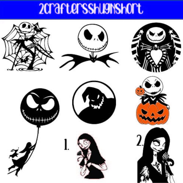 Halloween vinyl decals, Jack, Sally, Oogie, car decals, laptop decals, his/hers decals, Nightmare decals, vinyl decals