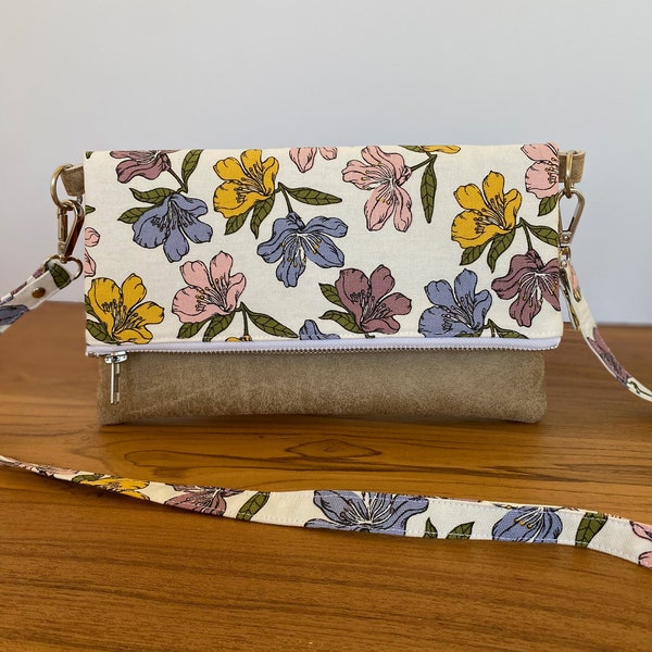 Fold over canvas purse