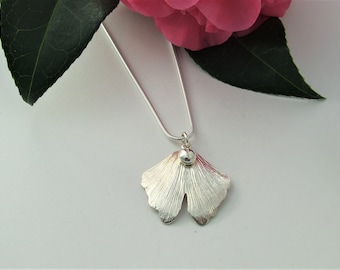 Handmade Silver Ginkgo Leaf Pendant, Recycled Silver Jewellery, Unique Silver Jewellery, Silver Jewellery for Women, Nature Inspired