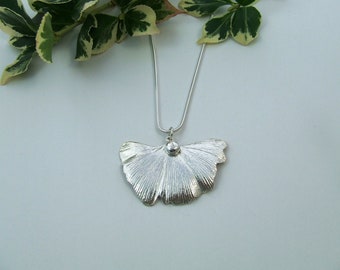 Handmade Silver Ginkgo Leaf Pendant, Recycled Silver Jewellery, Unique Silver Jewellery, Silver Jewellery for Women, Nature Inspired