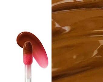 Brillo labial con pH que cambia de color / Marrón se vuelve rosa / Caoba / Tamaño mini
