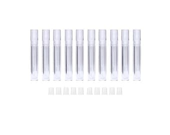 Tube de brillant à lèvres transparent de 8 ml, 10 vides, transparent