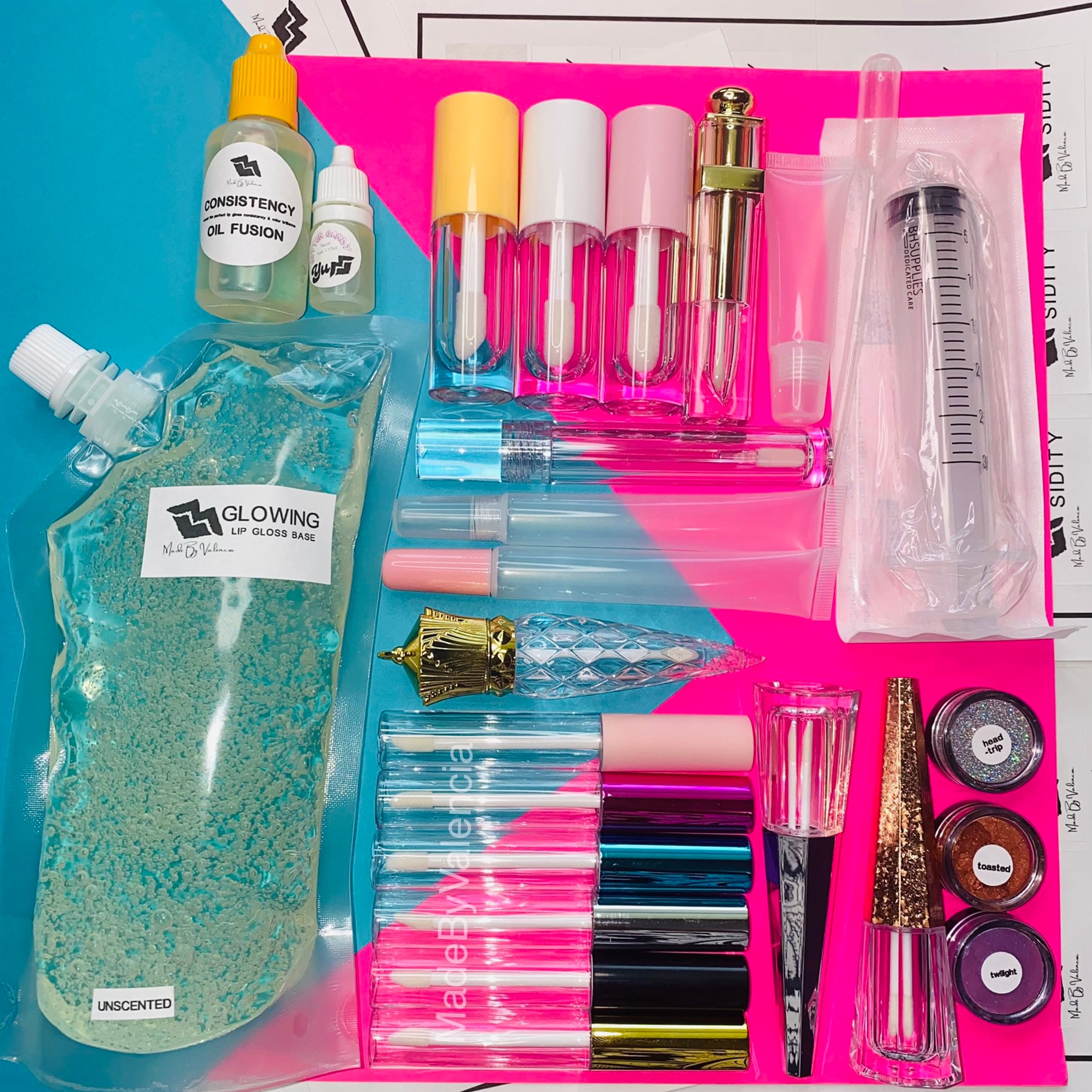 Lip Gloss Starter Kit 18 Different Tubes Learn How To Make Etsy