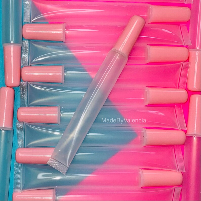 Lip Gloss Tube Pink Top Squeeze Tube Container 15ml Etsy