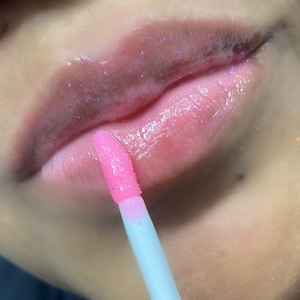 Pink Lip Gloss Mini, Moisturizing Like Lip Balm, Trial Size Makeup, Non-Sticky, Long Lasting, MBV Adore Sample