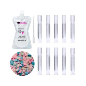 Lip Gloss Starter Kit, Cotton Candy, DIY Lip Gloss Making Kit, Kid Party Favor, Wholesale Vendor, No Label, MBV Cotton Candy Lip Gloss Kit