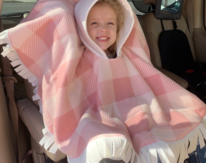 Car Seat Ponchos, Pink Car Poncho, Girls Poncho, Personalized Poncho