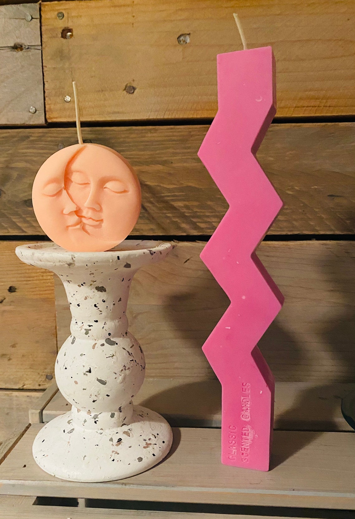 Zig Zag Pillar Candle / Zig Zag / Pillar Candle / shaped Etsy