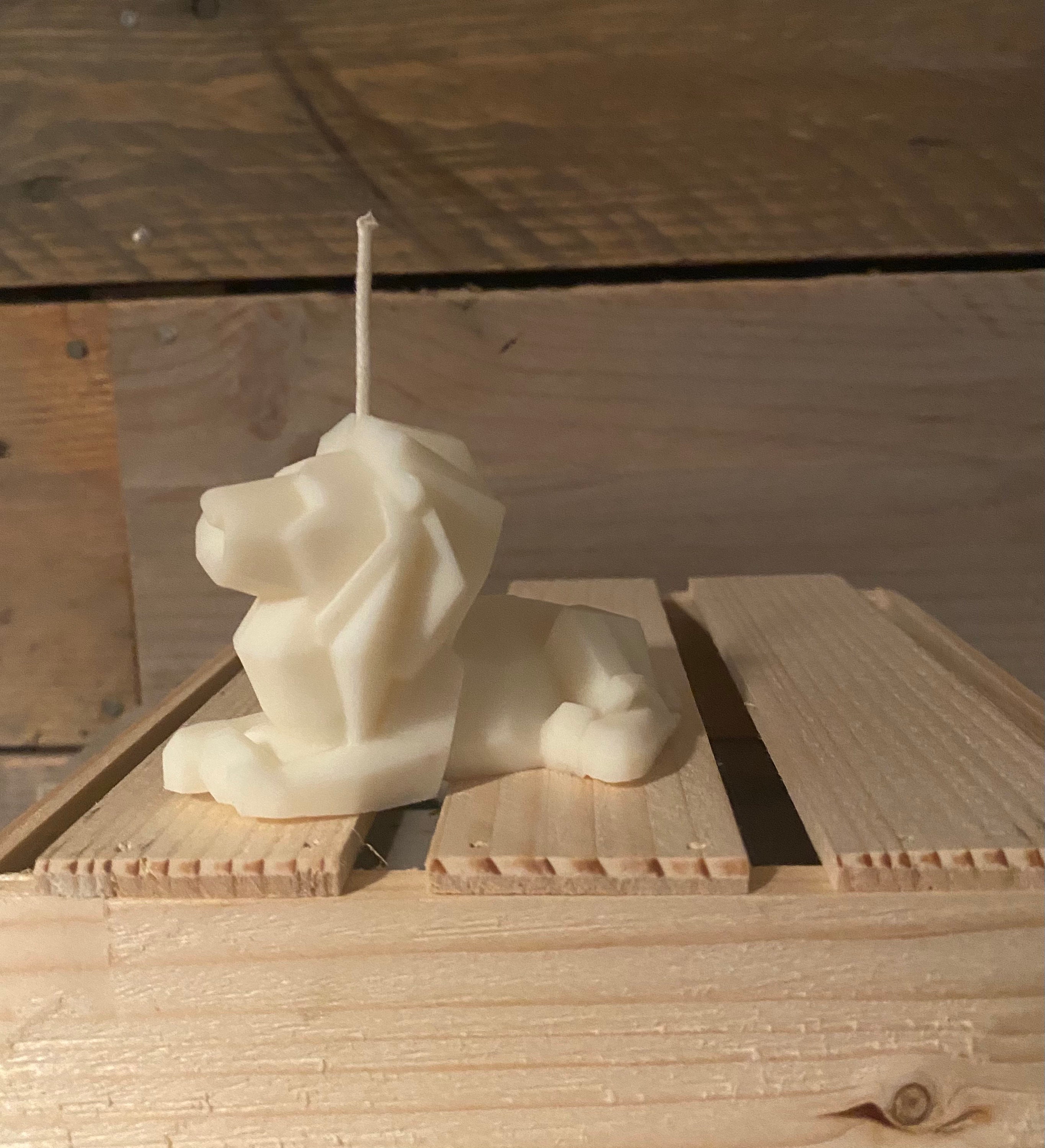 Lion Candle / Geometric Lion Candle / Home Decor / Soy Wax Etsy