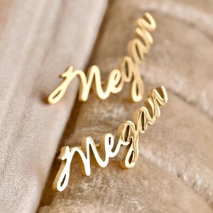 Personalized Name Earrings – 18k Gold Plated Stainless Steel