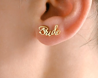 Bride Stud Earrings - Stainless Steel Bridal Jewelry