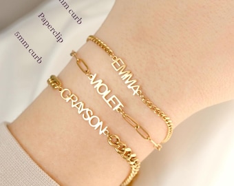 Personalized Nameplate Bracelet - Tarnish-free Stainless Steel - All Caps Script