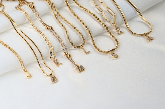 Gold letter choker necklace online