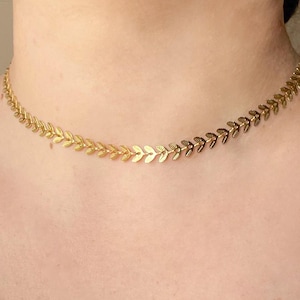 Blatt Halskette - Wasserdichter 18k Gold PVD Edelstahl