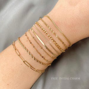Dainty Gold Chain Bracelet - Waterproof Stainless Steel Silver Bracelet Collection