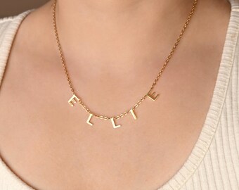 Personalized Spaced Letter Name Necklace - Tarnish-free Stainless Steel