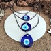 Personalized Necklace - Blue Eye Necklace - Waxed String Glass Turkish Blue Eye Necklace - Glass Evil Eye Necklace  139 