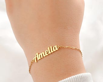 Personalized Name Bracelet – 18k Gold PVD Plated Stainless Steel Nameplate Jewelry