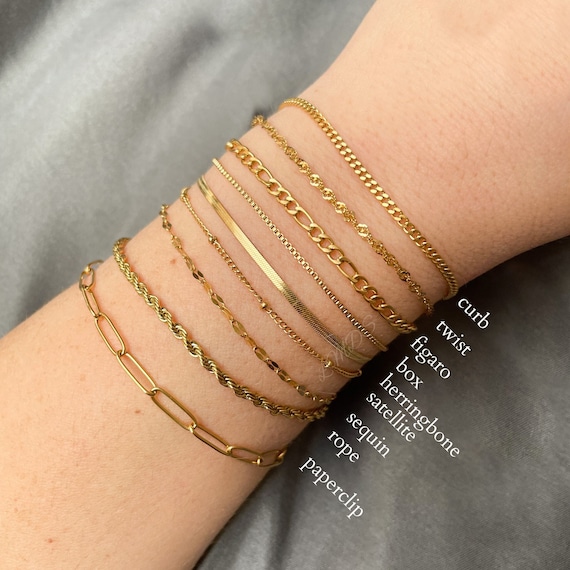 Dainty Gold Bracelets Tarnish free Link Chain Bracelets Waterproof Gold Chain Bracelet Bridesmaid Gifts Custom Minimalist Bracelet