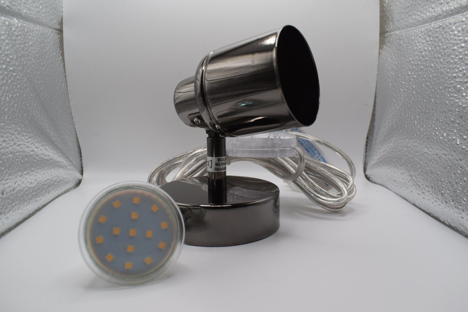 Plug in Wall Light Black Chrome Plugin Spotlight With Inline Etsy UK