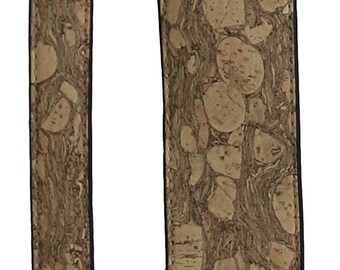 Extra Wide Chunky Guitar Strap Drift Natural Wood Textured Effect