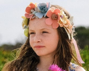 Patrón PDF para corona de flores de fieltro: tocado floral DIY para disfraces, cumpleaños, bodas y eventos especiales.