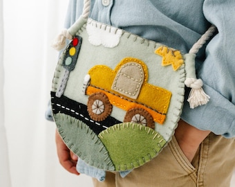 Borsa per bambini fai da te a forma di macchina, modello di cucito (download PDF digitale)