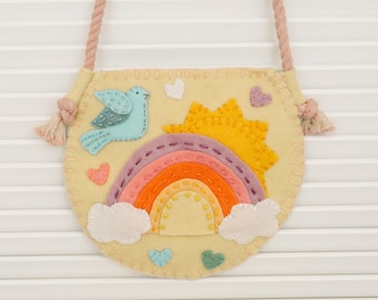 Felt Rainbow Bag Sewing Pattern: Beginner Kids Craft (Digital PDF Download)