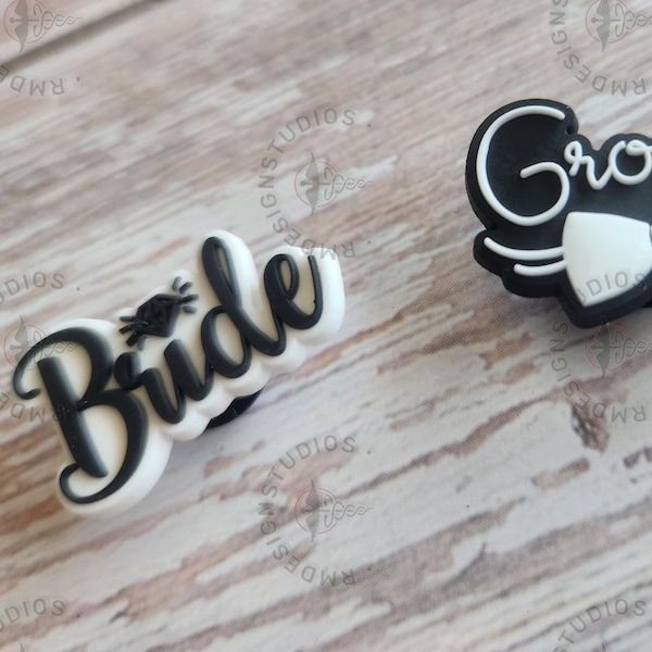 Bride & Groom Shoe Charm Set – Cute Wedding-Themed Accessories