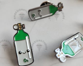 Oxygen Tank Enamel Pin – Cute & Fun Respiratory Therapy Accessory
