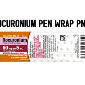 Opakowanie na długopis z rokuronium, Opakowanie na długopis pielęgniarski, Lek PNG, Rokuronium