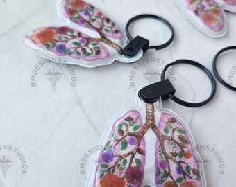 One Floral Lungs Flashlight | RT Badge Flashlight | Respiratory Therapy Gift | Night Shift Essential