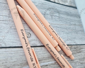 Pastel Orange Pen – “Everyone’s Favorite RT” | Respiratory Therapy Pen | Black Ink | RT Gift