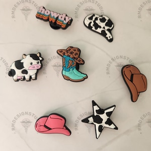 Western-Themed Shoe Charm Set – Cowboy Boots, Hats, Cow & More