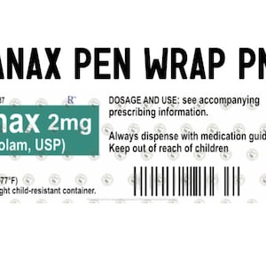 Xanax Pen Wrap, Nursing Pen Wrap, Medicine Pen Wrap, PNG