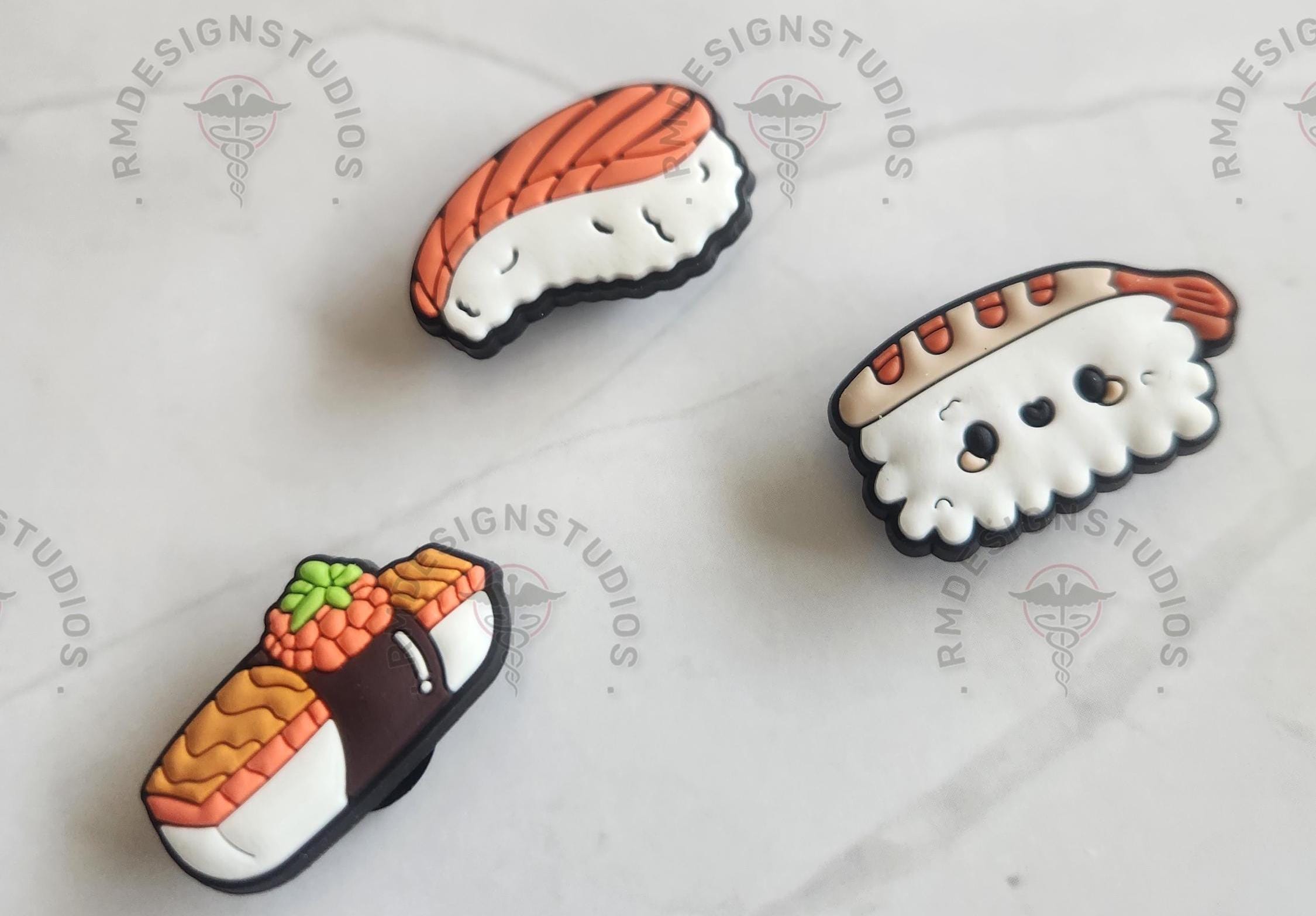 Nigiri Sushi Shoe Charm Set – Cute, Fun Tuna and Shrimp Food