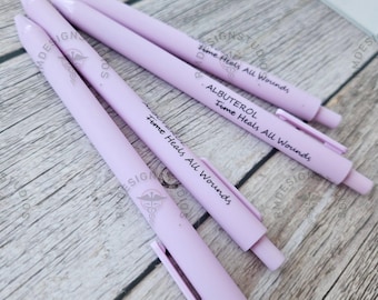 Pastel Purple Pen – “Albuterol heals all wounds” | Funny Respiratory Therapy Pen | Black Ink | RT Gift