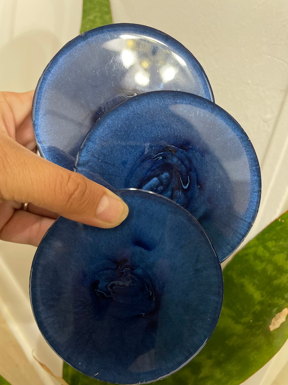 Handmade Blue Coaster set of 4 with Coaster Holder Fathers Etsy